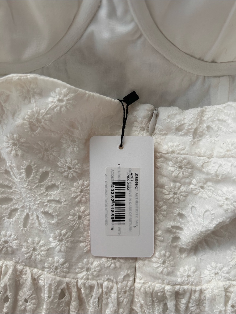 Line & Dot White Eyelet Halter Midi Dress - Picture 3 of 5
